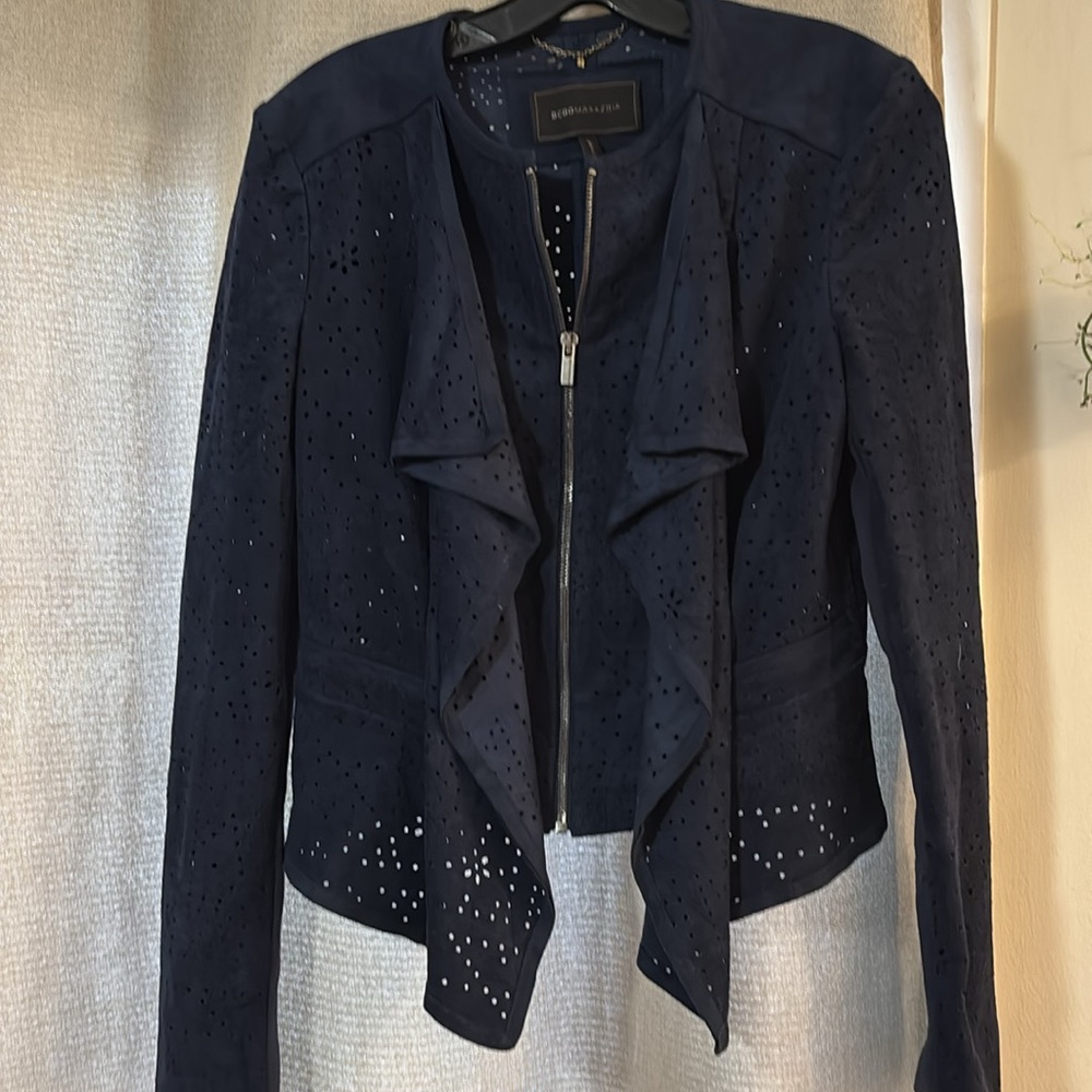BCBGMaxAzria Blue Tailored Blazer with Waterfall Lapel